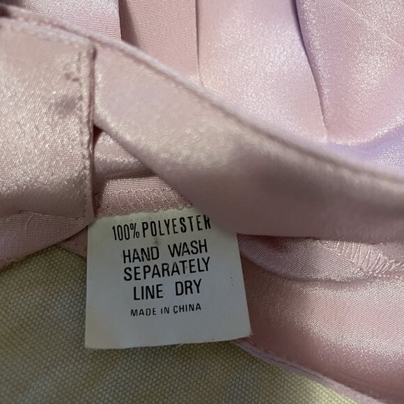 80s Vintage "In The Mood" Light Pink Pleated Midi Dress With Long Sleeves Size M - Picture 6 of 7